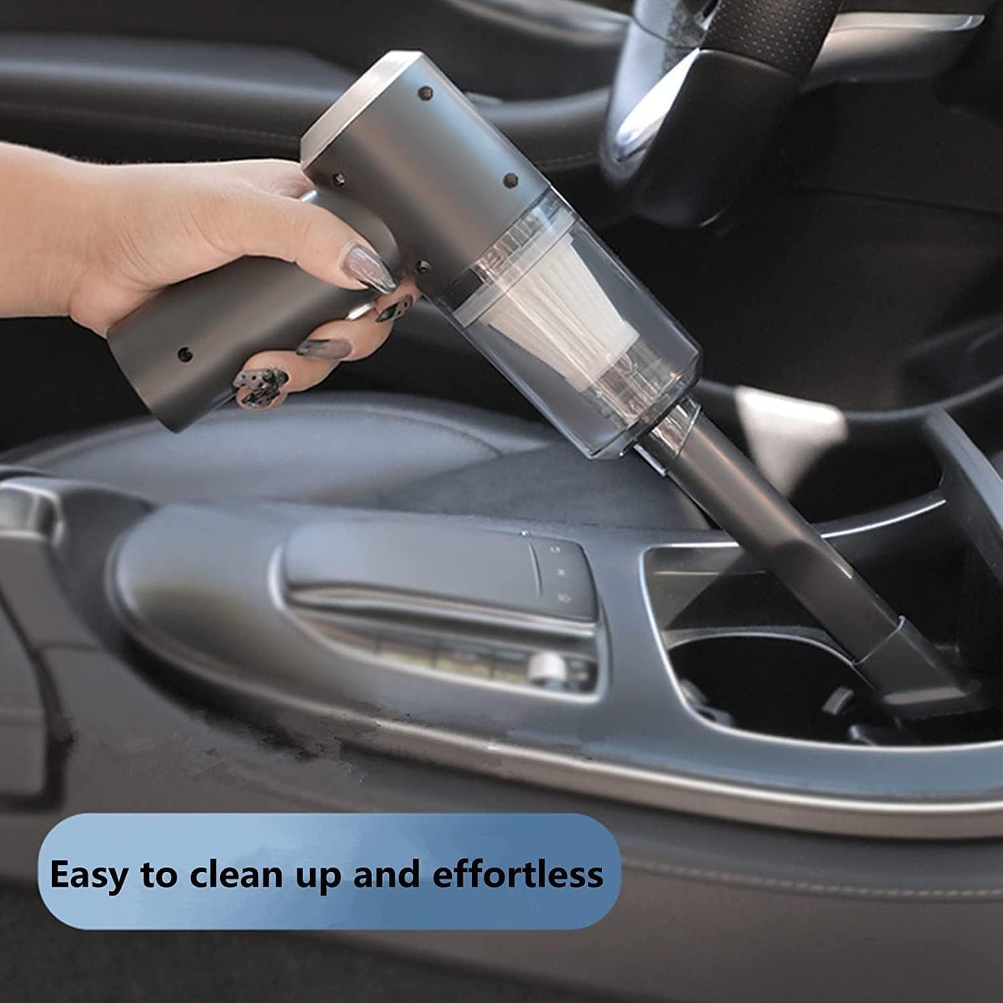 IDELLA 3IN1 Portable Car Vacuum Cleaner with Blower | USB Rechargeable Wireless Handheld Car Vacuum Cleaner Traveling, Camping Reusable,Portable,Rechargeable (Vacuum with Blower)Squl Tech