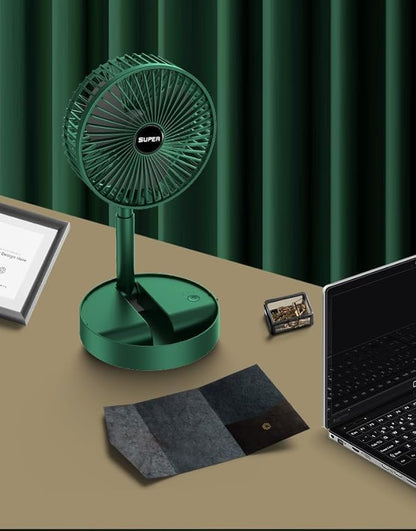 SQUL Powerful Rechargeable Table Fan with Height and 3 speed Adjustable Folding Telescopic Table Fan | Table Fans, Table Fan for Office Desk - Squl Tech 