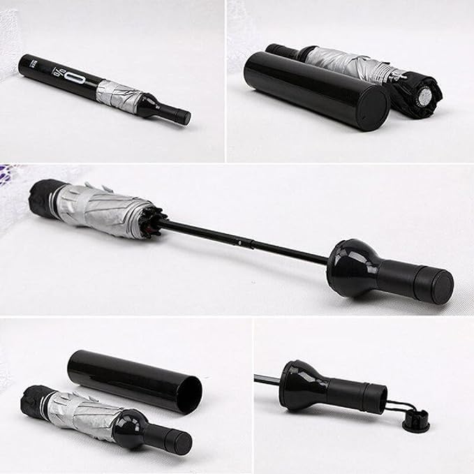 FUTRONICS Folding Portable Umbrella with Bottle Cover for UV Protection & Rain Umbrella Mini TravelSqul Tech