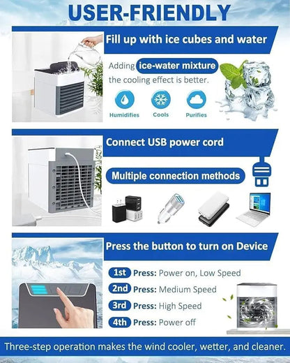 SQUL Mini-cooler-for room-cooling-mini-cooler-ac-portable-air-conditioners-for Home-Office-Artic-Cooler-3-In-1-Conditioner-Humidifier-Purifier - Squl Tech 