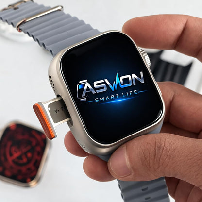 GS29 4G SIM Android Smart Watch,Store Working, Maps, YouTube, Sports Features, Volte Calling(4G SIM Supported) Extra Band (Orange and Black)