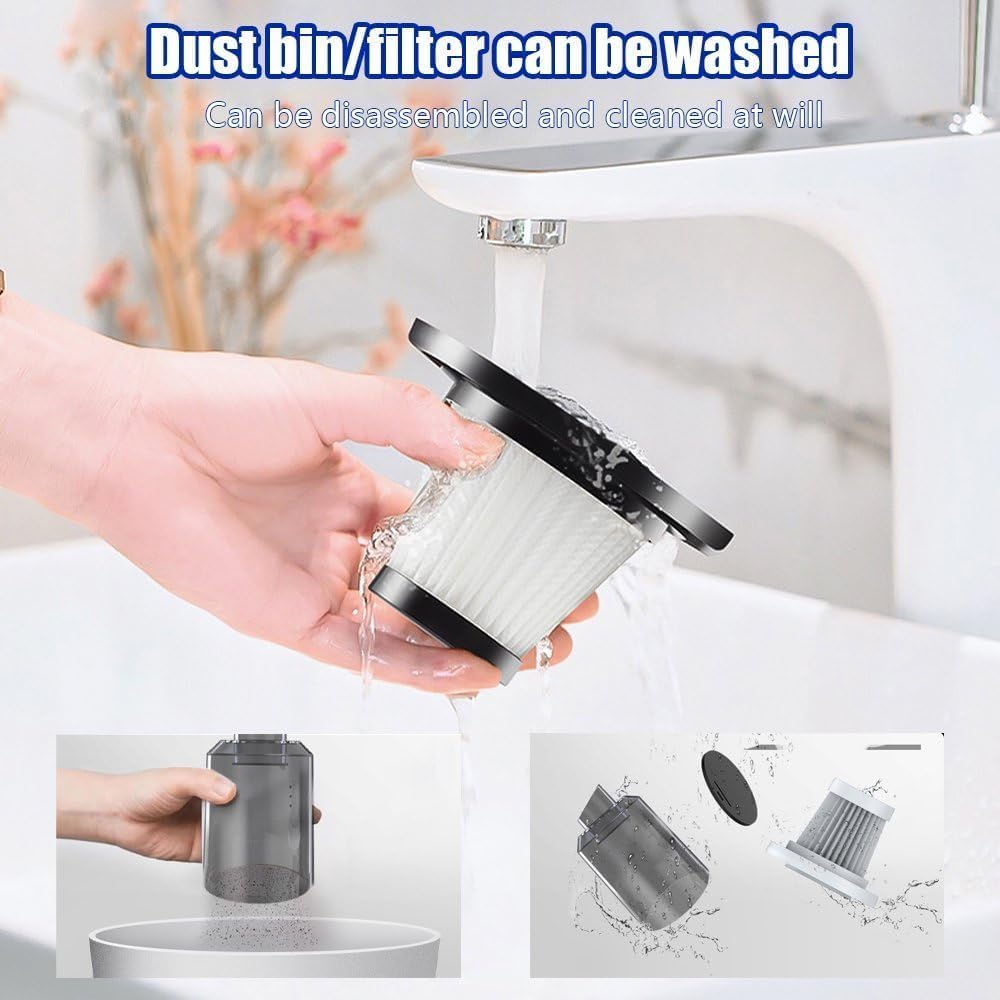 IDELLA 3IN1 Portable Car Vacuum Cleaner with Blower | USB Rechargeable Wireless Handheld Car Vacuum Cleaner Traveling, Camping Reusable,Portable,Rechargeable (Vacuum with Blower)Squl Tech