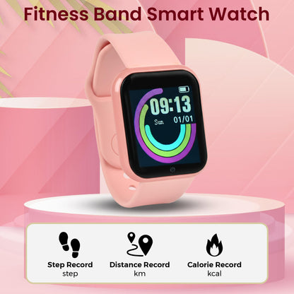 Bouncefit M I D116 Fitness Band Smart Watch for Men, Women, Boys, Girls, Kids – Single Touch Interface, Water Resistant, Workout Modes,Quick Charge Sports Smartwatch – Black I