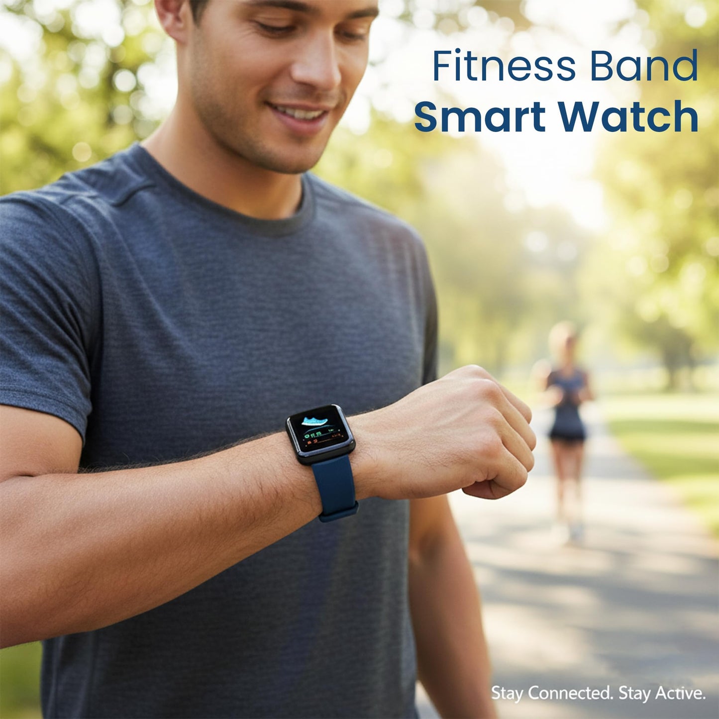 Bouncefit M I D116 Fitness Band Smart Watch for Men, Women, Boys, Girls, Kids – Single Touch Interface, Water Resistant, Workout Modes,Quick Charge Sports Smartwatch – Black I