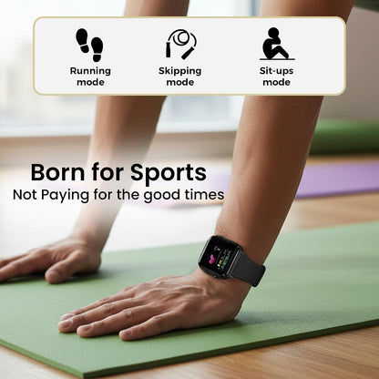 Bouncefit M I D116 Fitness Band Smart Watch for Men, Women, Boys, Girls, Kids – Single Touch Interface, Water Resistant, Workout Modes,Quick Charge Sports Smartwatch – Black I