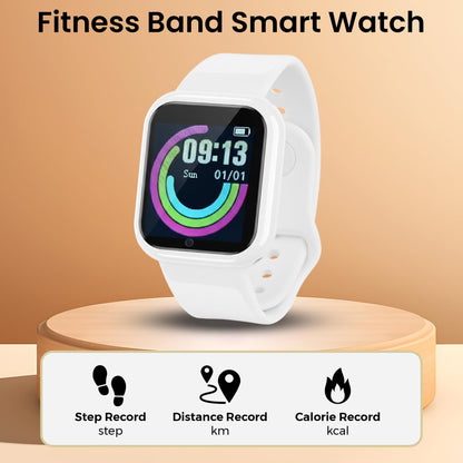 Bouncefit M I D116 Fitness Band Smart Watch for Men, Women, Boys, Girls, Kids – Single Touch Interface, Water Resistant, Workout Modes,Quick Charge Sports Smartwatch – Black I
