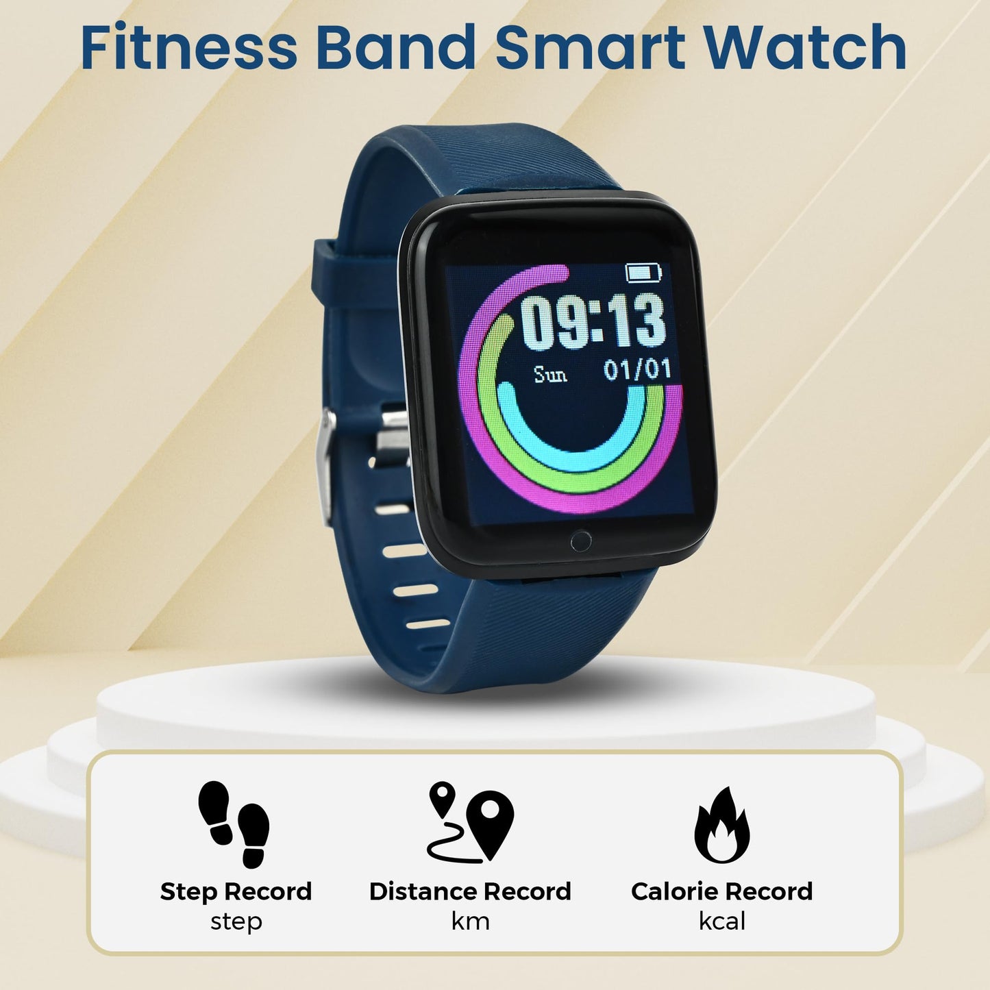 Bouncefit M I D116 Fitness Band Smart Watch for Men, Women, Boys, Girls, Kids – Single Touch Interface, Water Resistant, Workout Modes,Quick Charge Sports Smartwatch – Black I