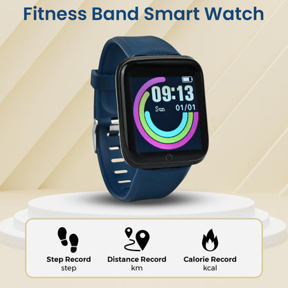 Bouncefit M I D116 Fitness Band Smart Watch for Men, Women, Boys, Girls, Kids – Single Touch Interface, Water Resistant, Workout Modes,Quick Charge Sports Smartwatch – Black I