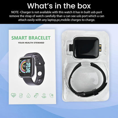 Bouncefit M I D116 Fitness Band Smart Watch for Men, Women, Boys, Girls, Kids – Single Touch Interface, Water Resistant, Workout Modes,Quick Charge Sports Smartwatch – Black I