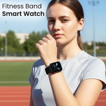 Bouncefit M I D116 Fitness Band Smart Watch for Men, Women, Boys, Girls, Kids – Single Touch Interface, Water Resistant, Workout Modes,Quick Charge Sports Smartwatch – Black I