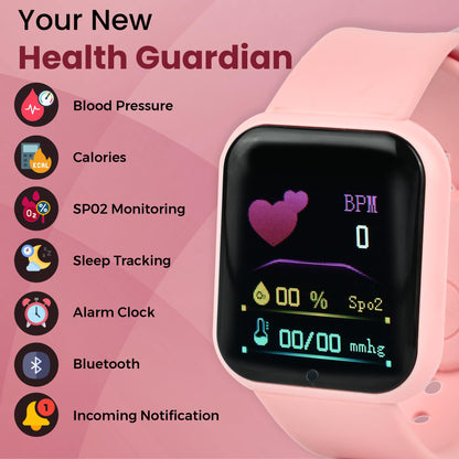 Bouncefit M I D116 Fitness Band Smart Watch for Men, Women, Boys, Girls, Kids – Single Touch Interface, Water Resistant, Workout Modes,Quick Charge Sports Smartwatch – Black I