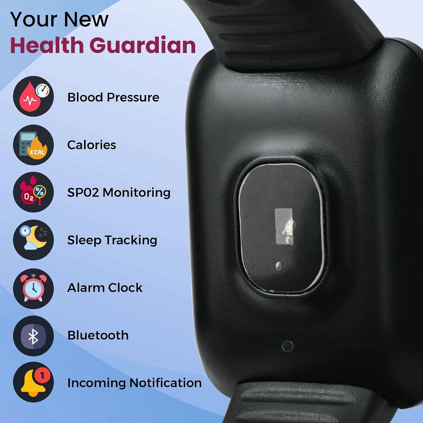 Bouncefit M I D116 Fitness Band Smart Watch for Men, Women, Boys, Girls, Kids – Single Touch Interface, Water Resistant, Workout Modes,Quick Charge Sports Smartwatch – Black I