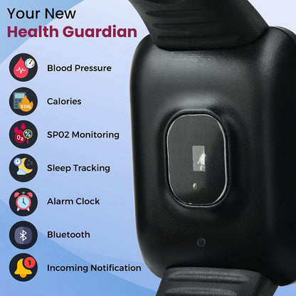 Bouncefit M I D116 Fitness Band Smart Watch for Men, Women, Boys, Girls, Kids – Single Touch Interface, Water Resistant, Workout Modes,Quick Charge Sports Smartwatch – Black I