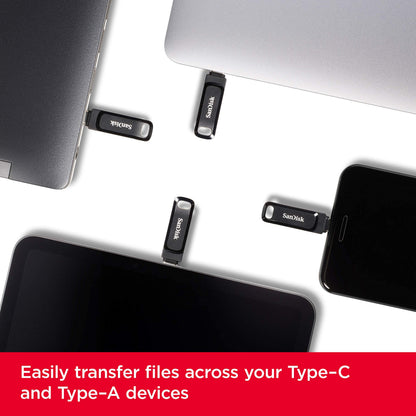 SanDisk Ultra Dual Drive Go usb3.0 Type C Pendrive for Mobile (Black, 64 GB, 5Y - SDDDC3-064G-I35) - Squl Tech 
